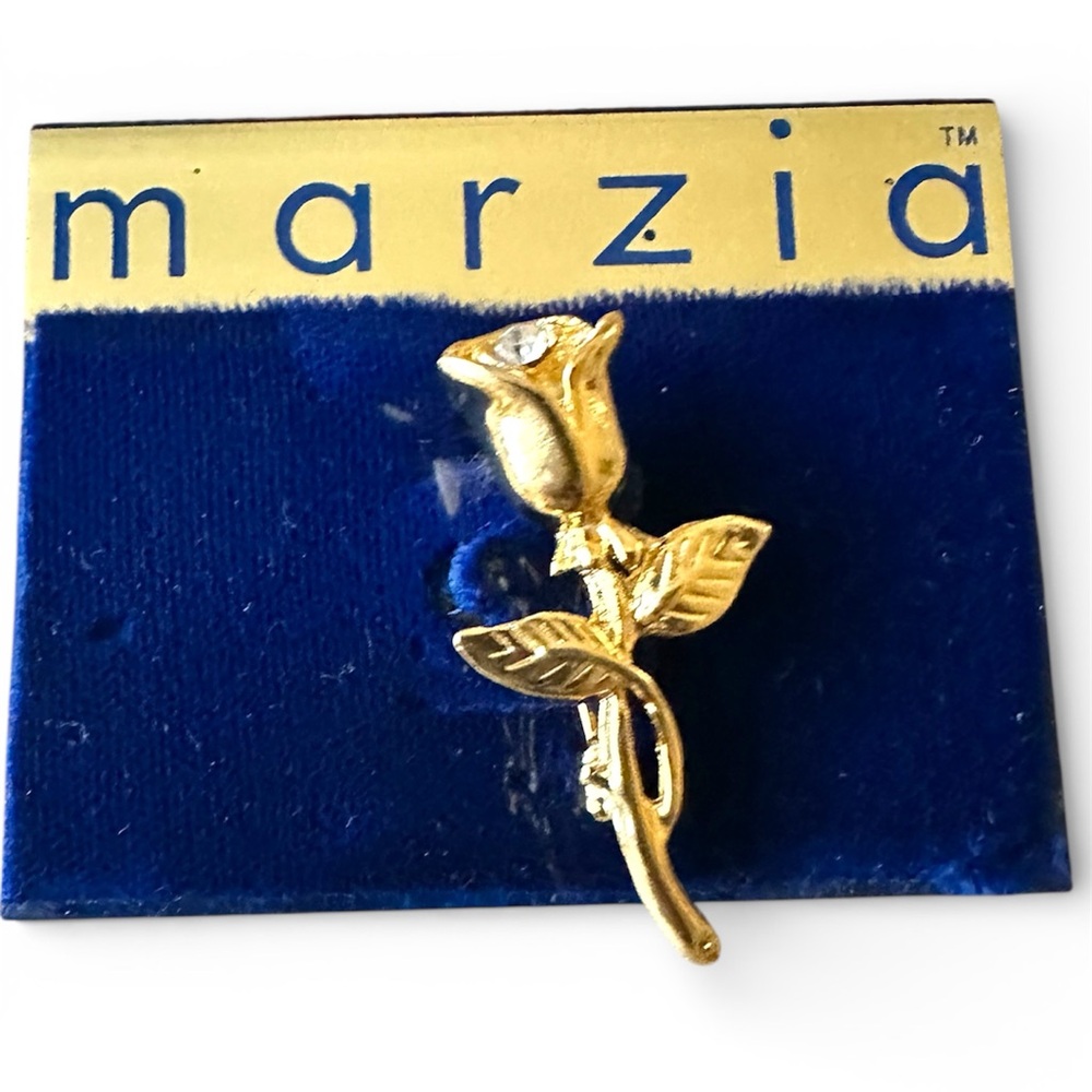 Gold Rose Brooch